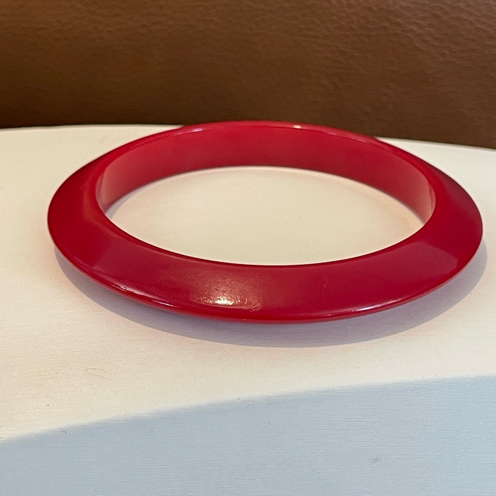 Cherry Red Bakelite Bangle - image 6